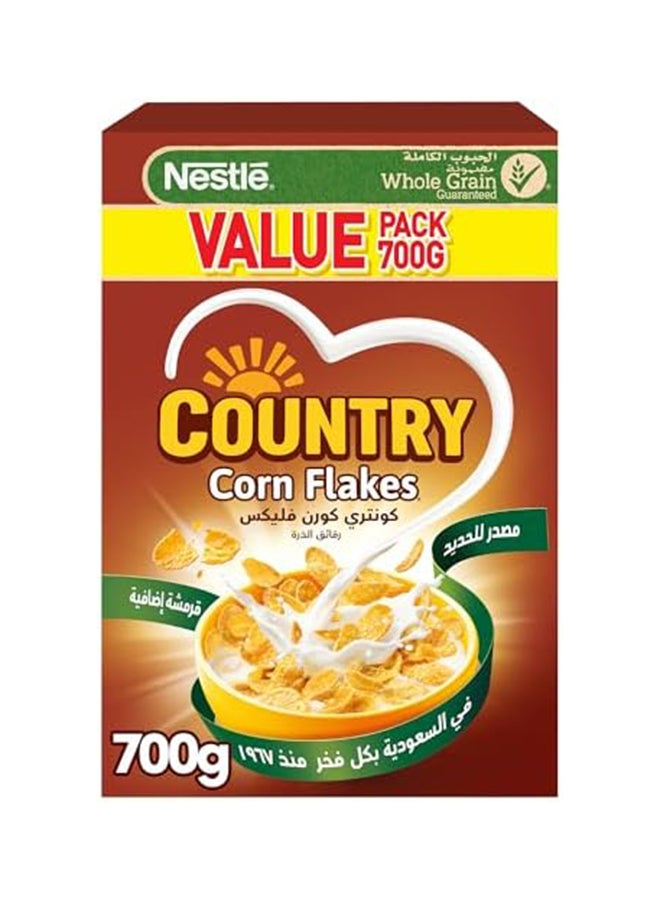 كونتري Country Corn Flakes Breakfast Cereal, 700 g 