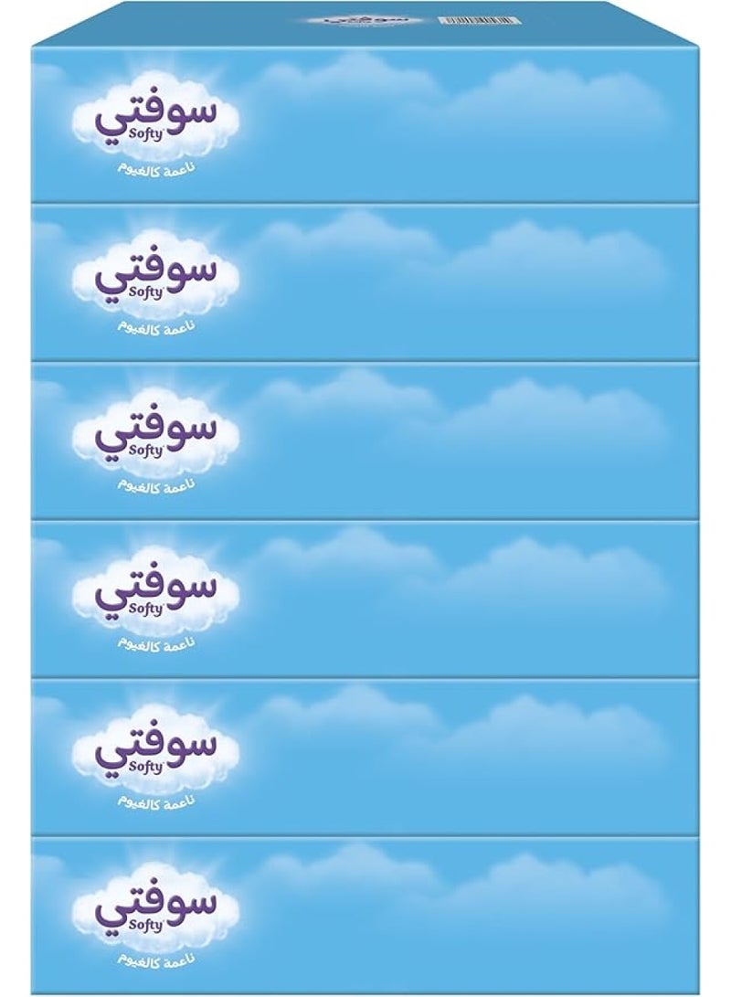 سوفتي Facial Tissues, 2Ply, 4+2 Pieces, 70Tissues 