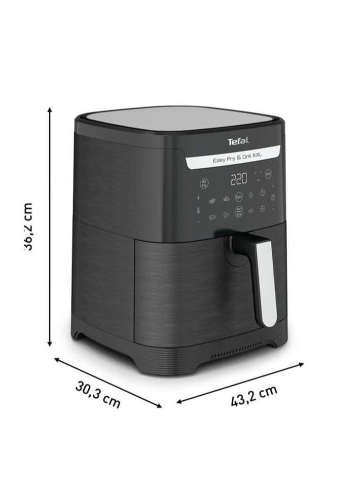 تيفال Tefal 2*1 Air Fryer & Grill , 6.5 L, 8 Preset Programs, 1830 Watt, Touch, Digital, non-stick basket, Black – EY8018EG 6.5 L 1830 W EY8018EG Black - Image 4