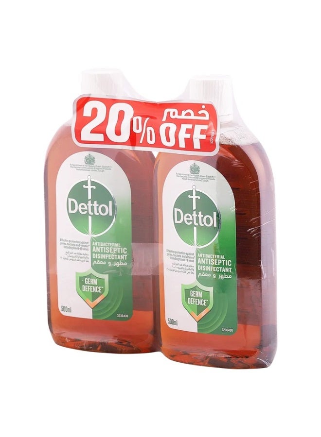 ديتول Original Anti-Bacterial Antiseptic Disinfectants, 1Liter × 2 YELLOW 