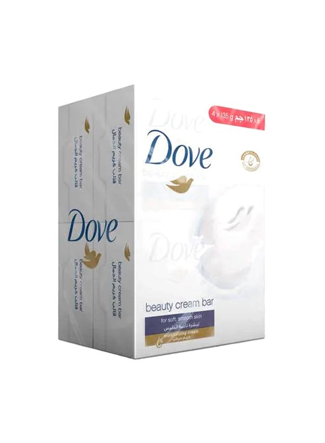 Dove - White Beauty Cream Soap Bar, 125g × 4 Bars - Image 1