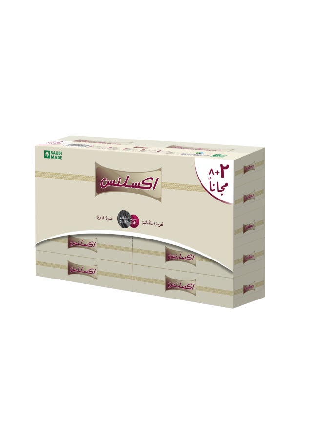 Excellence Satin Soft Tissues, 90 Tissues × 8 + 2