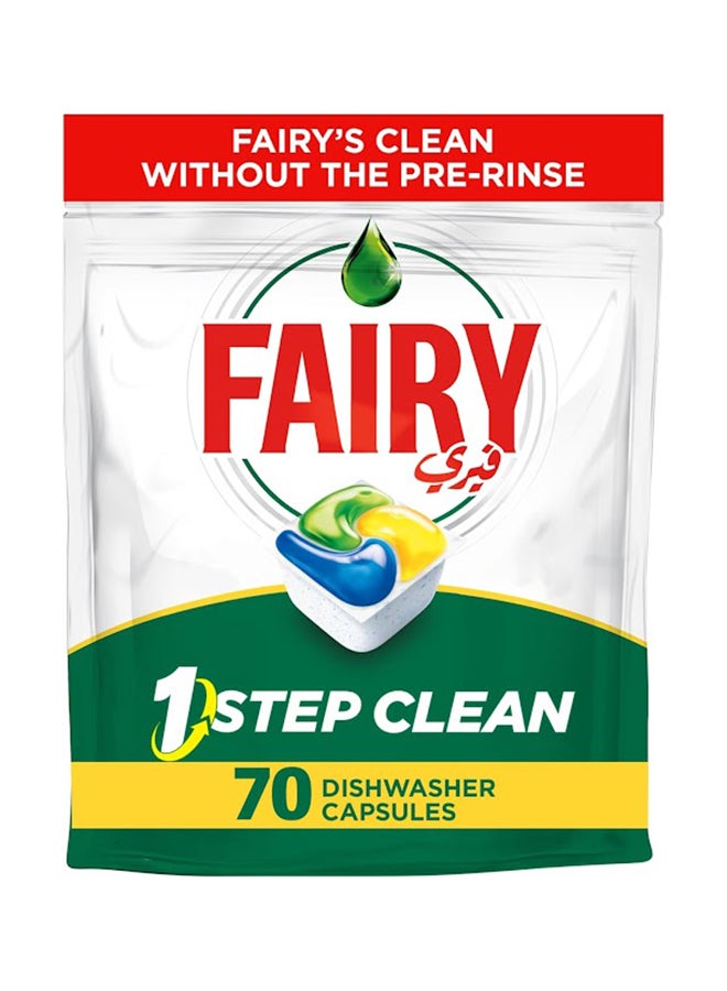 Fairy - 1 Step Clean Automatic Dishwasher, 70 Tablets - Image 1