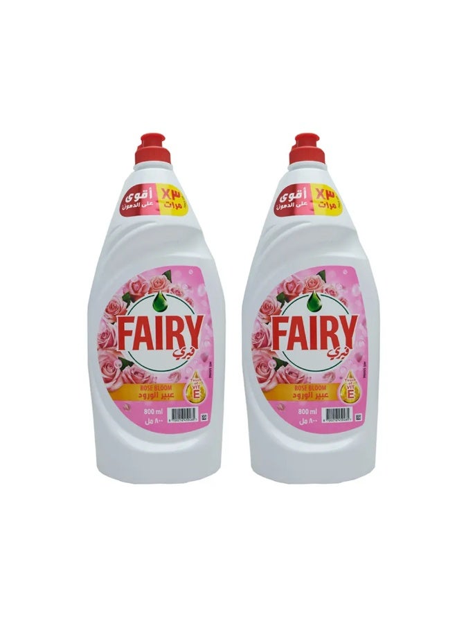 Fairy Dishwashing Liquid, Rose Bloom, 2 × 800ml