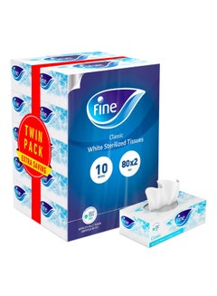 فاين Facial Tissues Sterilized, 80 Double White Tissue, 7+3 Free 