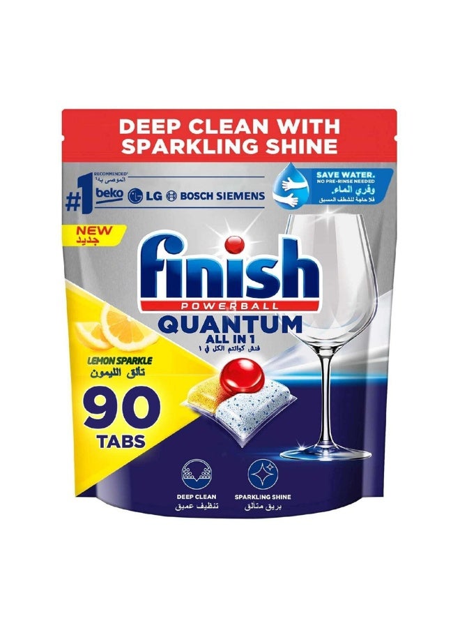 Finish - Quantum All in One Lemon, 90 Pieces - Image 1