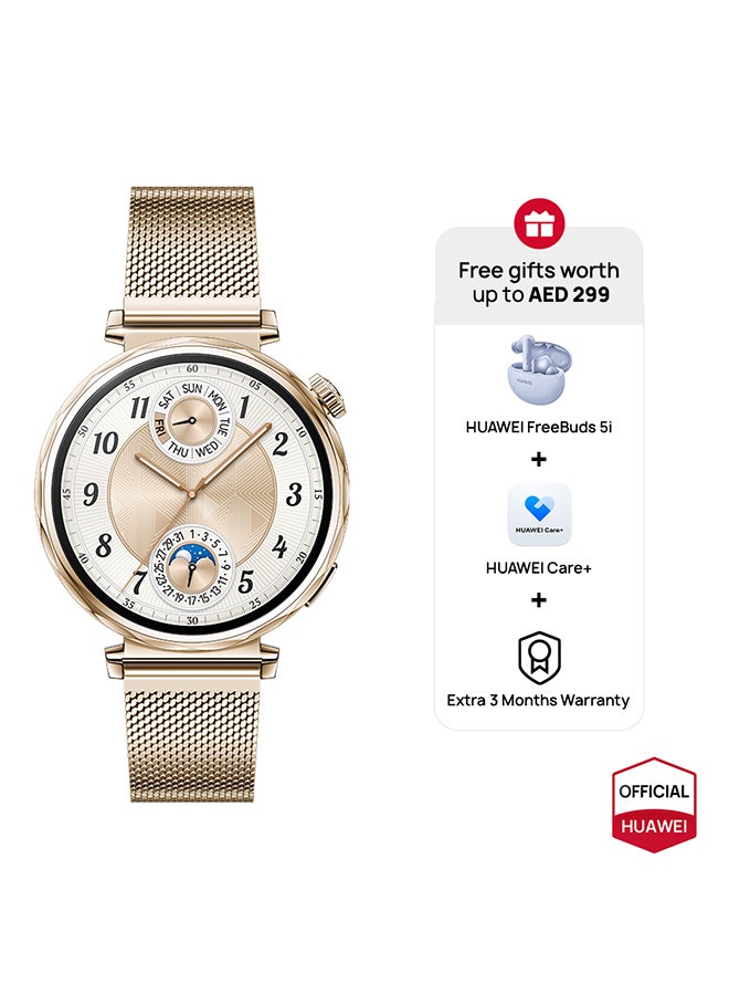 WATCH GT5 41mm Smartwatch,  HW Care + 3 Month Extra warranty + Freebuds5i Gold 