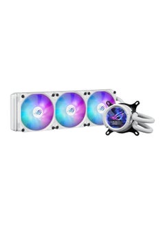 ASUS ROG Strix LC III 360 ARGB LCD CPU Liquid Cooling, 360mm Radiator, 3x ROG STRIX AF-12S ARGB 120mm Fans, 2200 RPM Fan Speed, 70.38 CFM Air Flow, 360° Rotating ROG Logo, 90RC00W2-M0UAY0 White  - Image 1