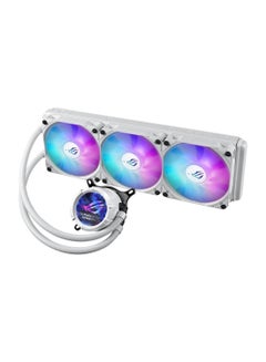 ASUS ROG Strix LC III 360 ARGB LCD CPU Liquid Cooling, 360mm Radiator, 3x ROG STRIX AF-12S ARGB 120mm Fans, 2200 RPM Fan Speed, 70.38 CFM Air Flow, 360° Rotating ROG Logo, 90RC00W2-M0UAY0 White  - Image 2