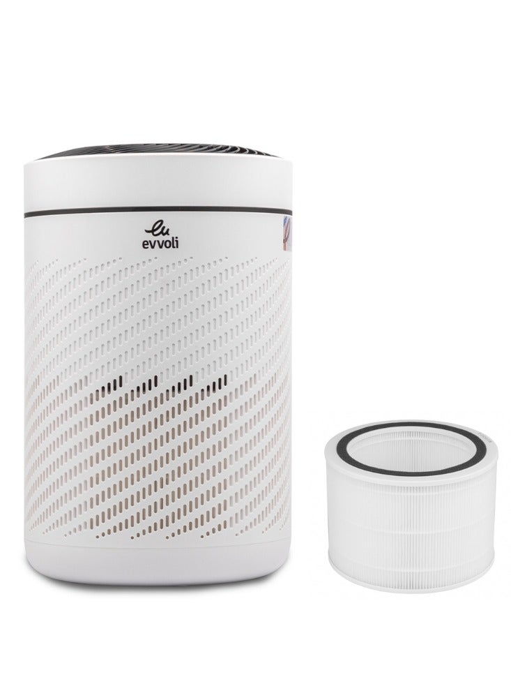evvoli Air Purifier with Extra Filter Suitable for Medium Rooms - 27㎡ Coverage EVAP-27W-Filter-27 White  - Image 1