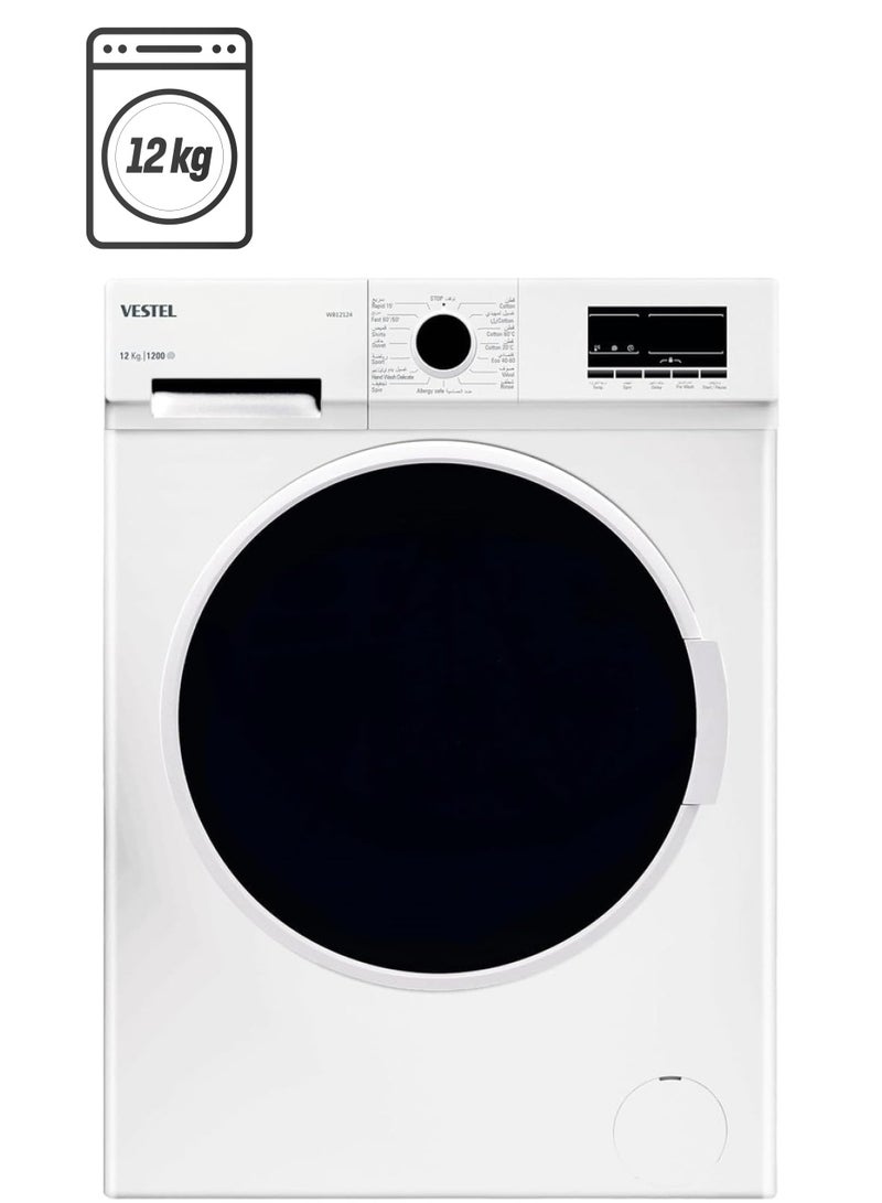 Vestel Front Loading Washing Machine, 12 kg, Turkish, White WB12124 WB12124 White - Image 1