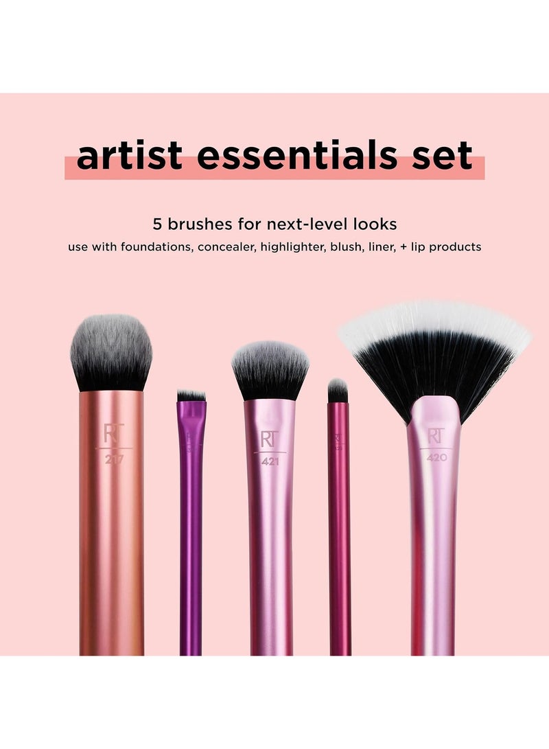 REAL TECHNIQUES - Artist Essentials Complete Face Makeup Brush Set For Makeup Artist Inspired Looks Multicolor - Image 1