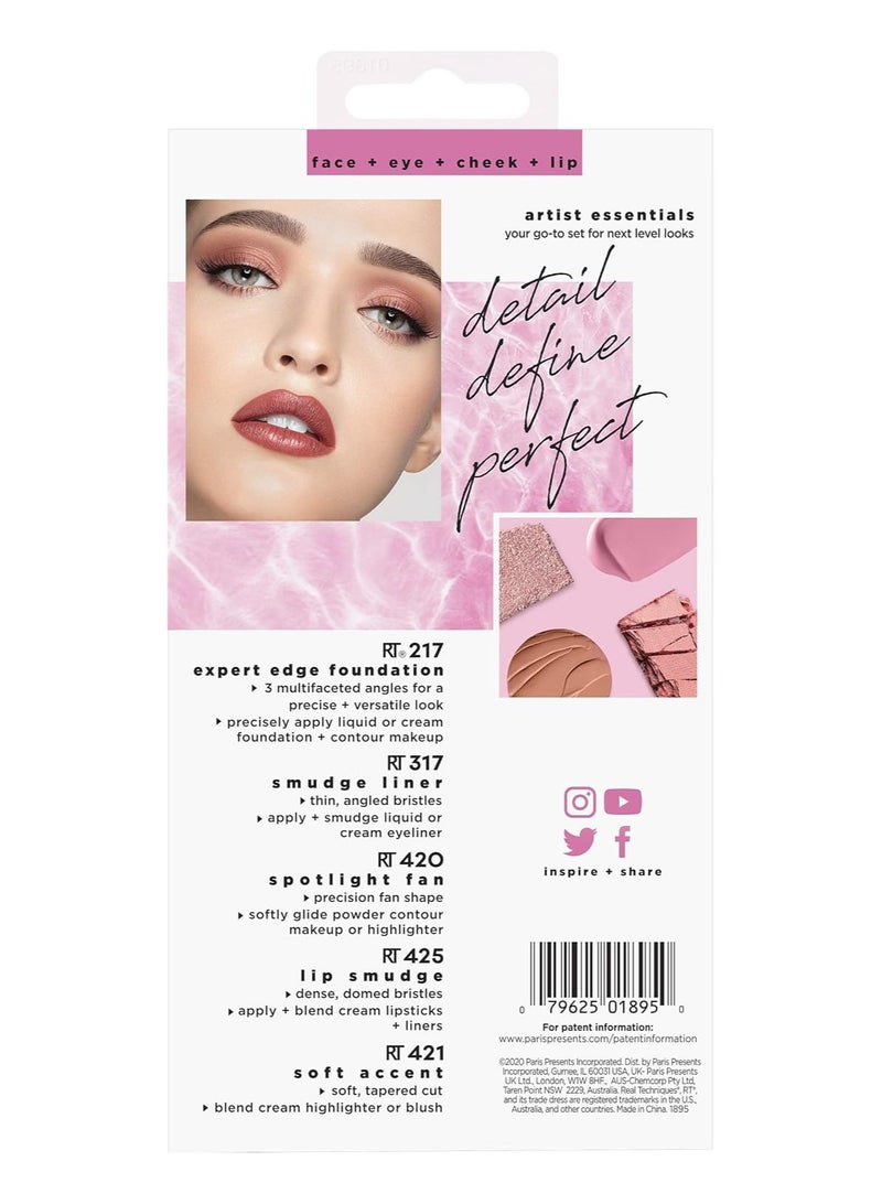 REAL TECHNIQUES - Artist Essentials Complete Face Makeup Brush Set For Makeup Artist Inspired Looks Multicolor - Image 1