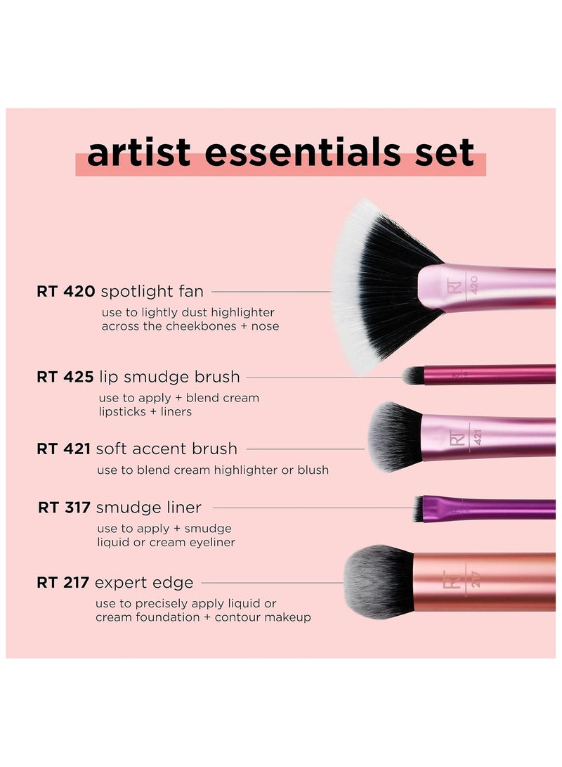 REAL TECHNIQUES - Artist Essentials Complete Face Makeup Brush Set For Makeup Artist Inspired Looks Multicolor - Image 1