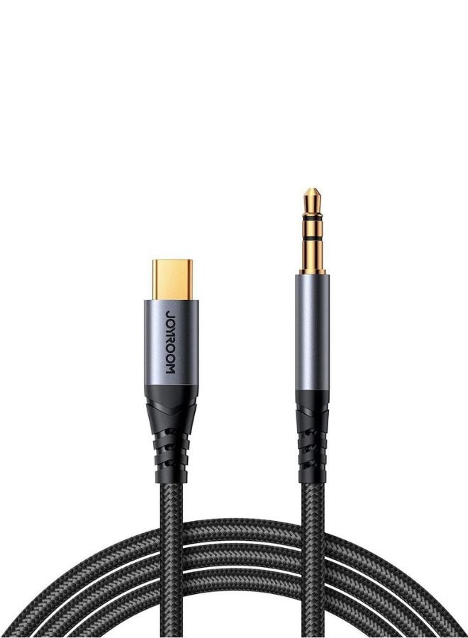 Joyroom USB C to 3.5mm Cable DAC Type C to 3.5mm Headphone Adapter Audio Male Jack Plug Cable Car Stereo - 1.2M Black - Image 1