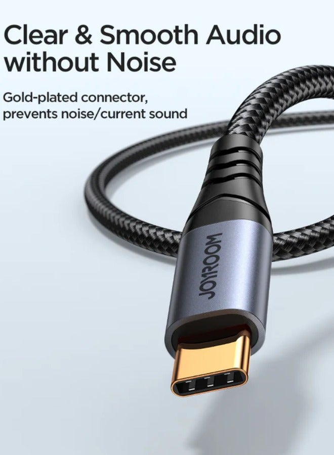 Joyroom USB C to 3.5mm Cable DAC Type C to 3.5mm Headphone Adapter Audio Male Jack Plug Cable Car Stereo - 1.2M Black - Image 5