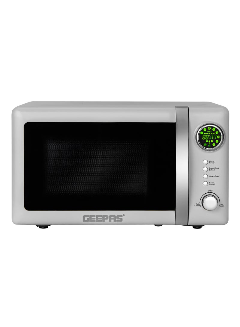 جيباس Digital Microwave Oven With 12 Quick Start Presets For a Varity Of Dishes, Defrost Function, Digital Display, Child Lock Function, Precise Cooking Controls, 20 L 700 W GMO2026GW Grey  - Image 1