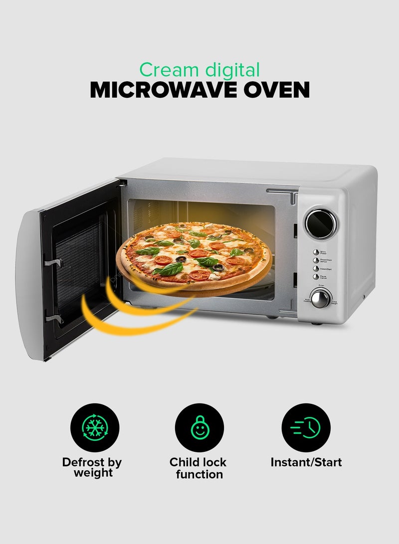 جيباس Digital Microwave Oven With 12 Quick Start Presets For a Varity Of Dishes, Defrost Function, Digital Display, Child Lock Function, Precise Cooking Controls, 20 L 700 W GMO2026GW Grey  - Image 5