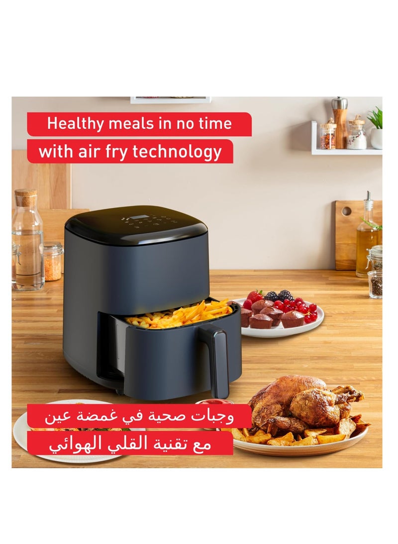 Tefal - Air Fryer | Easy Fry Max 5L Air-fryer | Serves Up to Six People | Healthy and Delicious Meals in No Time | Saves Time and Energy | Digital Control Panel | 10 Auto Cooking Programs | 5 L 1500 W EY245B40 Grey - Image 1
