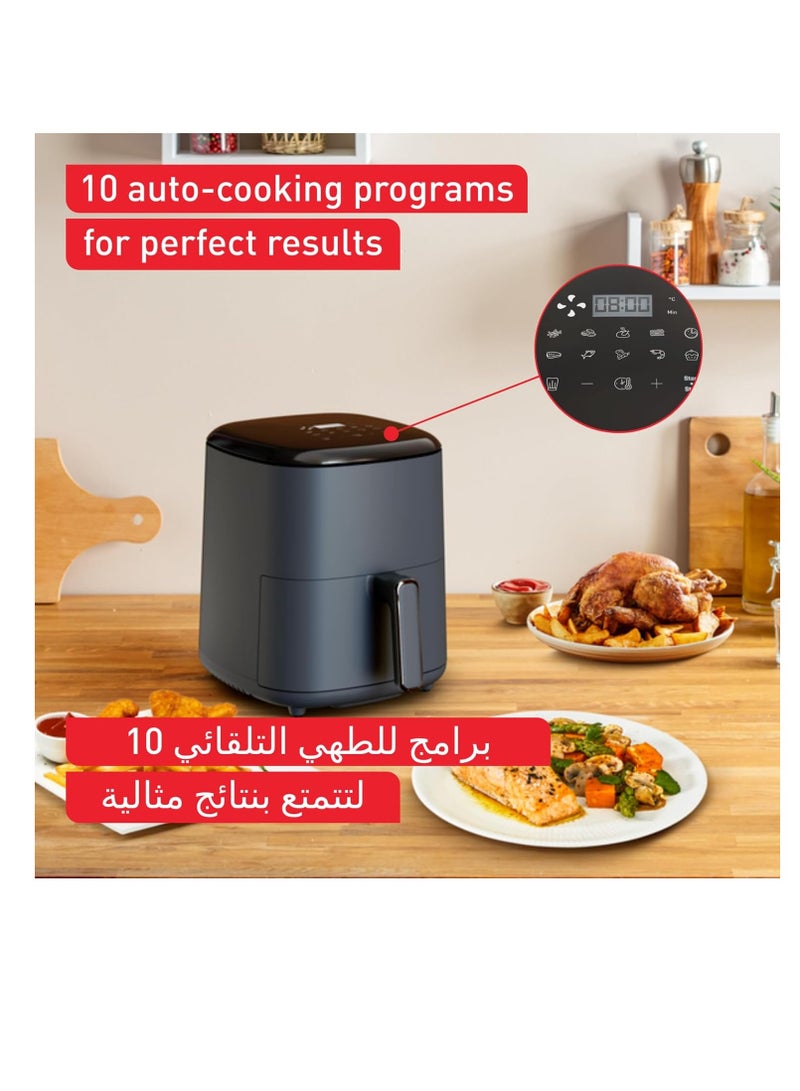 Tefal - Air Fryer | Easy Fry Max 5L Air-fryer | Serves Up to Six People | Healthy and Delicious Meals in No Time | Saves Time and Energy | Digital Control Panel | 10 Auto Cooking Programs | 5 L 1500 W EY245B40 Grey - Image 1