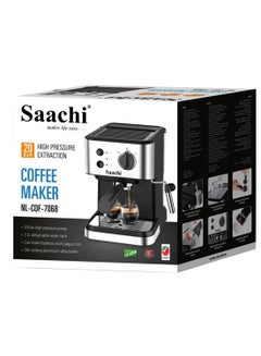 ساتشي Coffee Maker With 20 Bar High Pressure Pump 1 kg 1050 W NL-COF-7068-BK Black  - Image 2