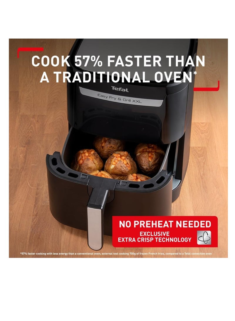 Tefal Air Fryer|Easy Fry & Grill 2-in-1 Air-Fryer and Grill| XXL Capacity|Flexcook Divider for Dual Cooking|Healthy Cooking|8 Automatic Programs|6.5 L Capacity|2 Years Warranty 6.5 L 1830 W EY801827 Black  - Image 2