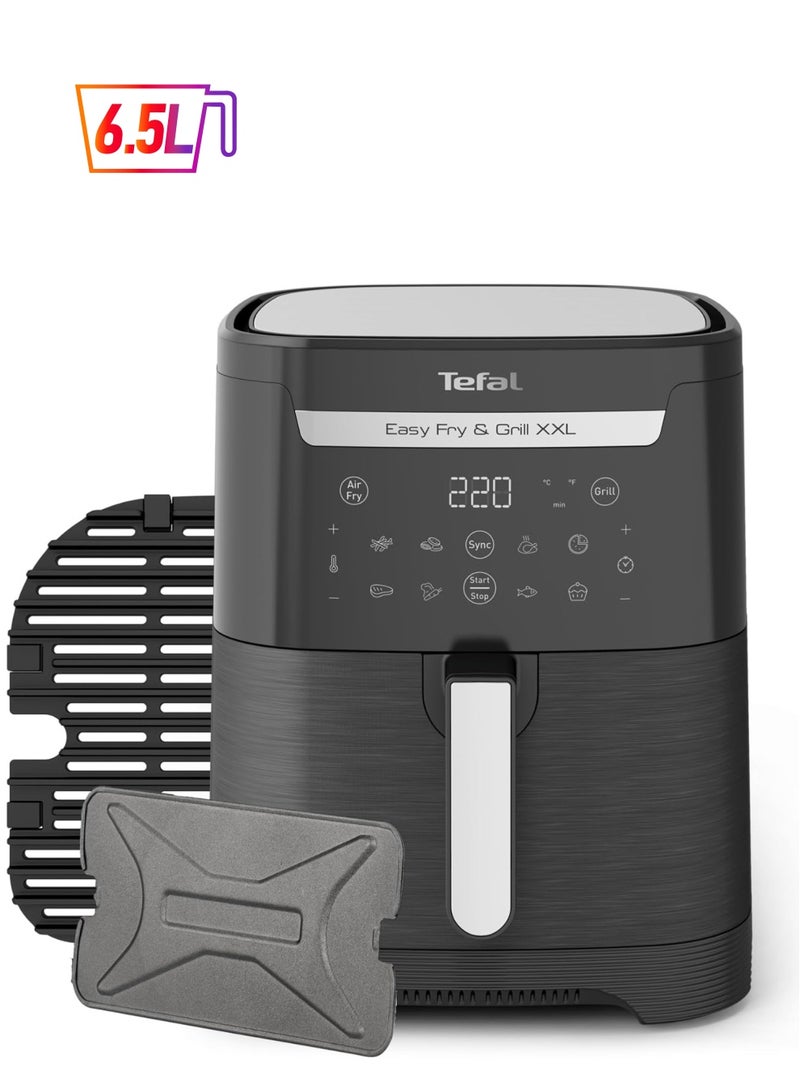 Tefal Air Fryer|Easy Fry & Grill 2-in-1 Air-Fryer and Grill| XXL Capacity|Flexcook Divider for Dual Cooking|Healthy Cooking|8 Automatic Programs|6.5 L Capacity|2 Years Warranty 6.5 L 1830 W EY801827 Black  - Image 1