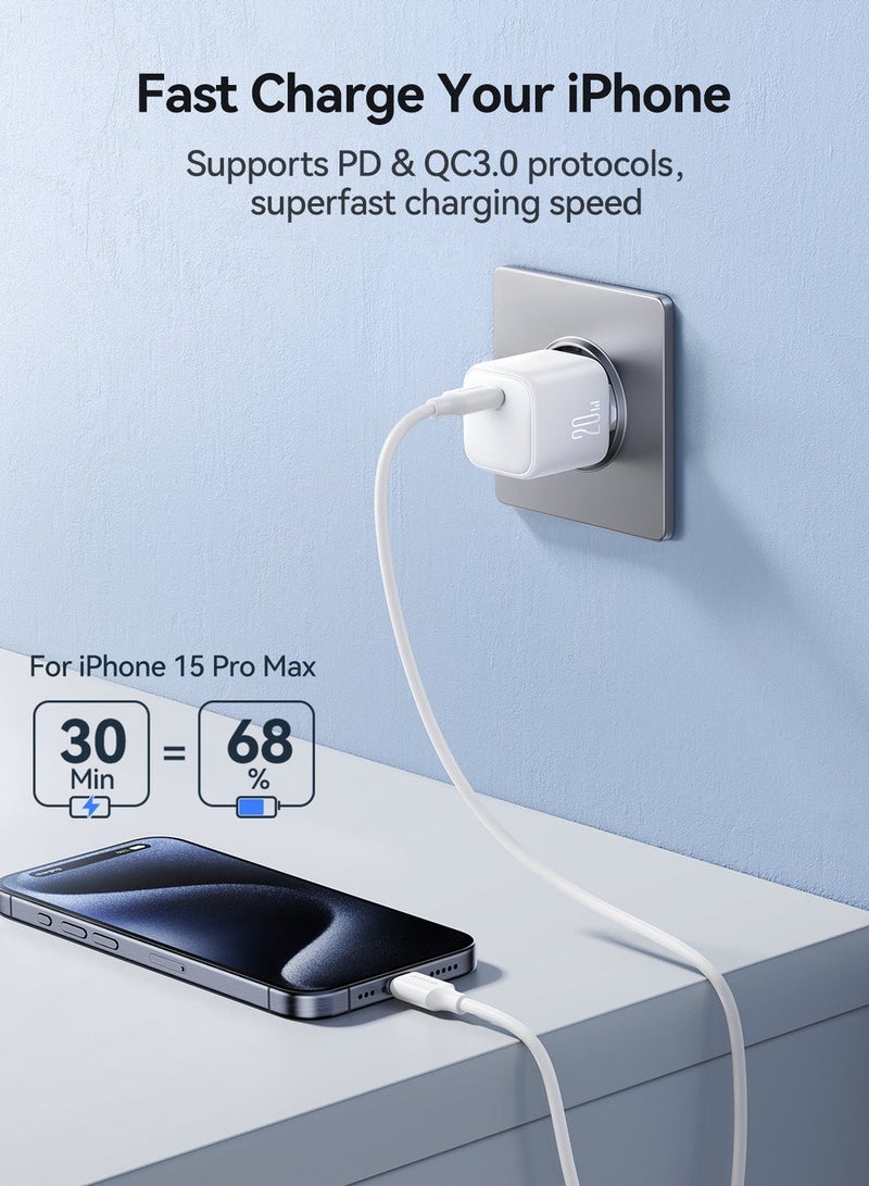JOYROOM - JR-TCG08 GaN PD20W mini Charger (EU) White - Image 1