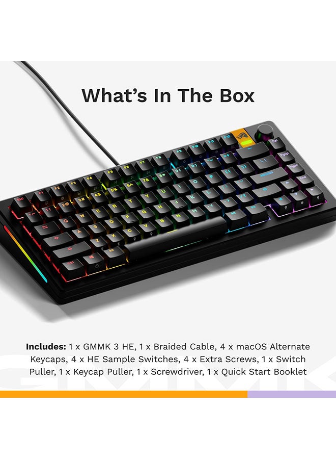 جلوريوس - Glorious GMMK 3 Gaming Keyboard - HE Rapid Trigger, Hall Effect, 8K Polling, Hot-Swappable, 100% Full Size, Doubleshot PBT (Black) - Image 1