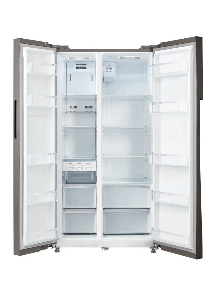 مديا Side By Side Refrigerator, 510L 18.0Cu.Ft,  Inverter, 360 kW MDRS710FGU50D Silver  - Image 2