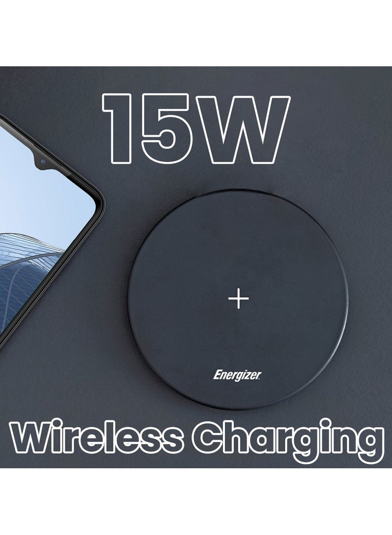 Energizer 15W Qi Wireless Charging Pad A15W – Fast, Sleek, and Reliable Charging Solution Black  - Image 3