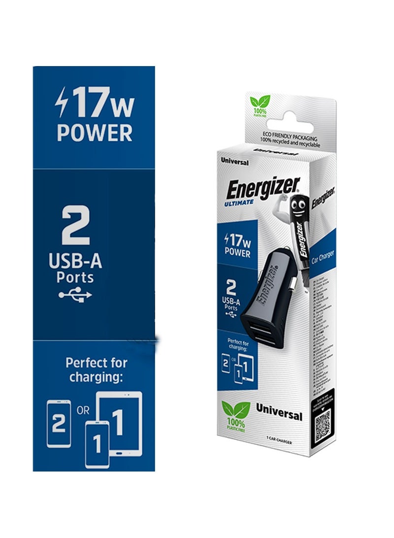 إنرجايزر شاحن سيارة كلاسيكي مزدوج USB بقوة 17 واط مع شحن سريع 3.4A D17 - Image 4