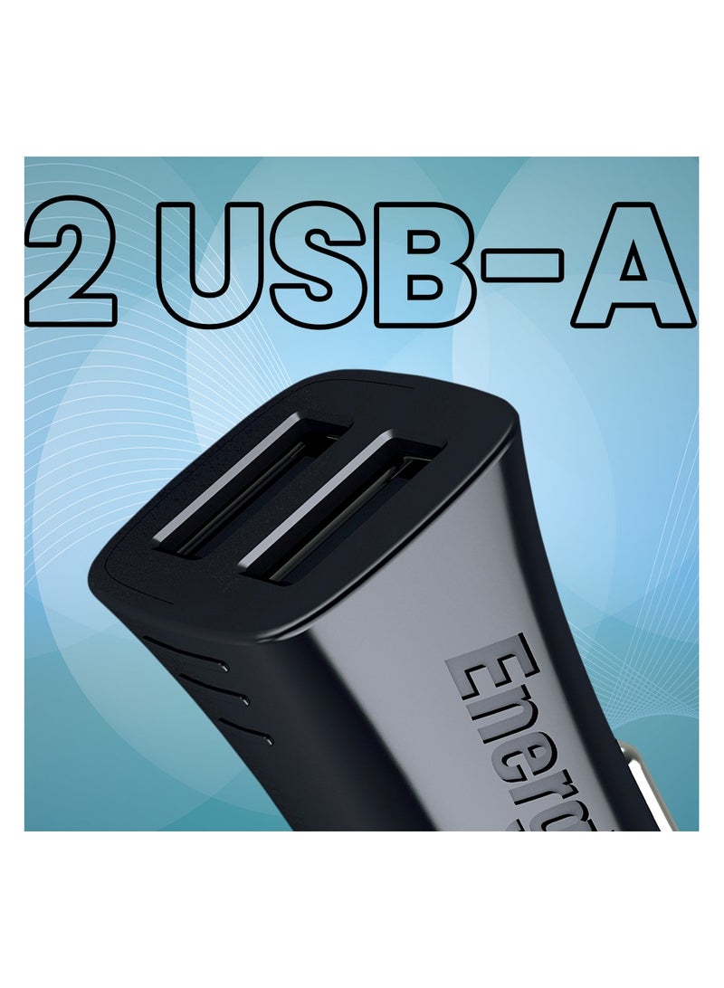 إنرجايزر شاحن سيارة كلاسيكي مزدوج USB بقوة 17 واط مع شحن سريع 3.4A D17 - Image 3