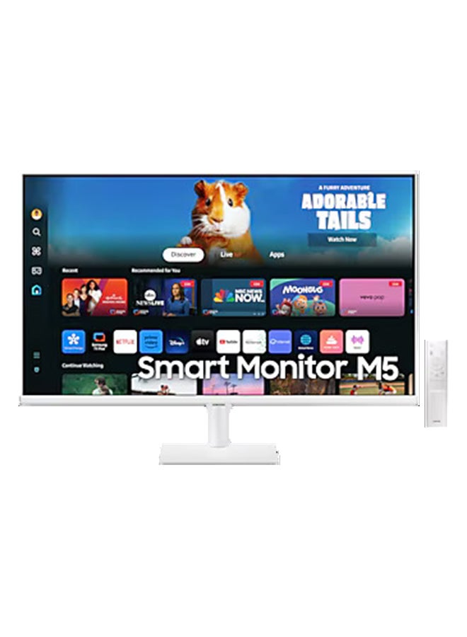 Samsung - 27 inch M5 M50D Smart Monitor, FHD, 60Hz Refresh Rate, 4ms (GtG) Response Time, Wi-Fi & Bluetooth Connectivity, Built-In Speakers, HDR10, 1B Color Support| LS27DM501EMXUE White - Image 1