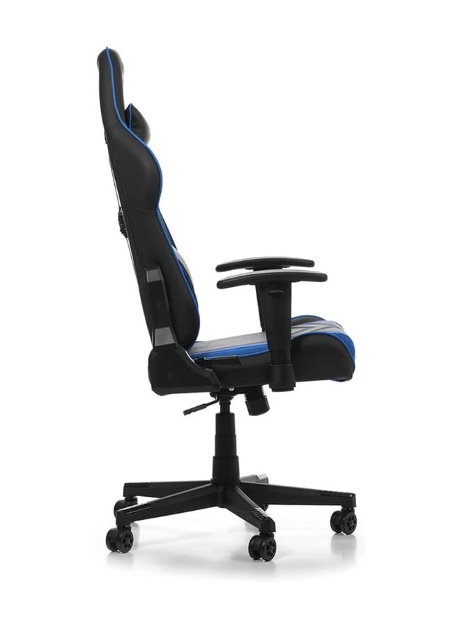 DXRacer - DXRacer Prince Series Gaming Chair, Premium PVC Leather Racing Style Office Computer Seat Recliner with Ergonomic Headrest and Lumbar Support, Standard, Black/Blue - Image 1