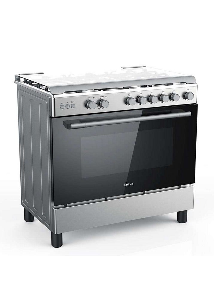 Midea Midea, Gas Oven 60 x 90 cm, 5 Burner, Auto Ignition, Full Safety, 36LMG5G030 Silver - Image 1