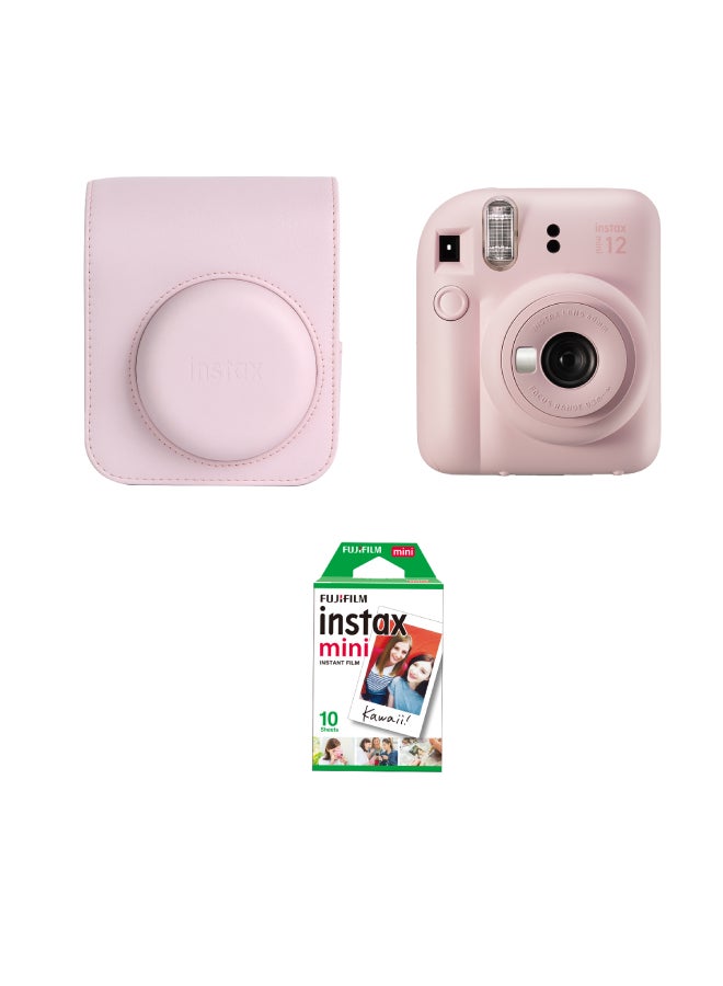 FUJIFILM Instax Camera Mini 12 Bee Happy Pack (Blossom Pink)  - Image 1