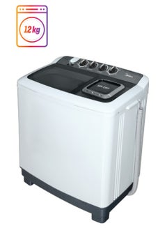 مديا Midea Twin Tub Washing Machine,12 KG (Black Lid) - 900 W TW120ADN(B) White 
