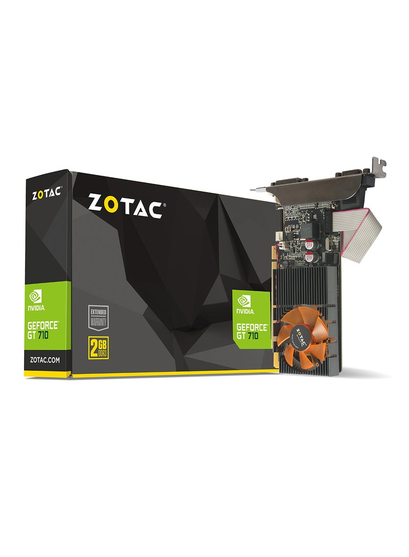 ZOTAC GeForce GT 710 2GB DDR3, 64bit, HDCP, DVI, HDMI, VGA, Lite Pack
with GeForce Experience Black - Image 1