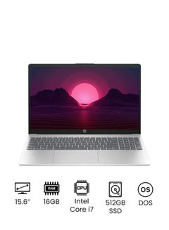 إتش بي 15-fd0018nx Laptop With 15.6-inch Full HD (1920x1080) Display, Intel Core i7-1355U Processor/16GB RAM/512GB SSD/Windows 11/Intel Iris Xe Graphics/ English/Arabic Silver  - Image 1