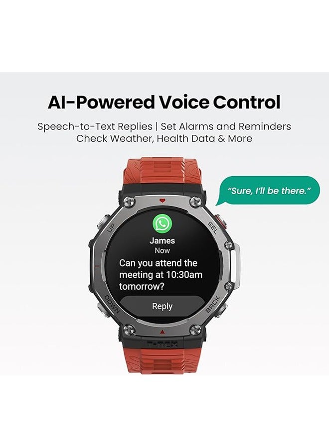 أمازفيت - T-Rex 3 Premium Outdoor Gps Smartwatch Lava Orange - Image 1
