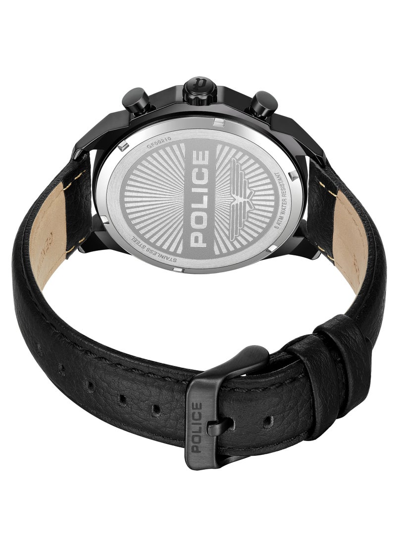 بوليس Men's Rangy Watch With Black Leather Strap 44 Mm 5 Atm  - Image 4
