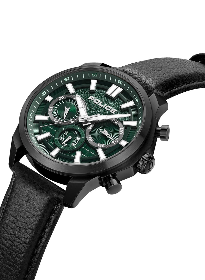بوليس Men's Rangy Watch With Black Leather Strap 44 Mm 5 Atm  - Image 2