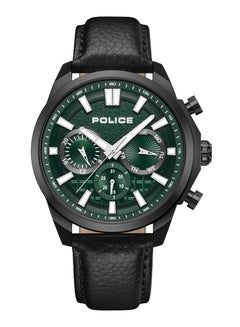 POLICE Men's Rangy Watch With Black Leather Strap 44 Mm 5 Atm  - Image 1