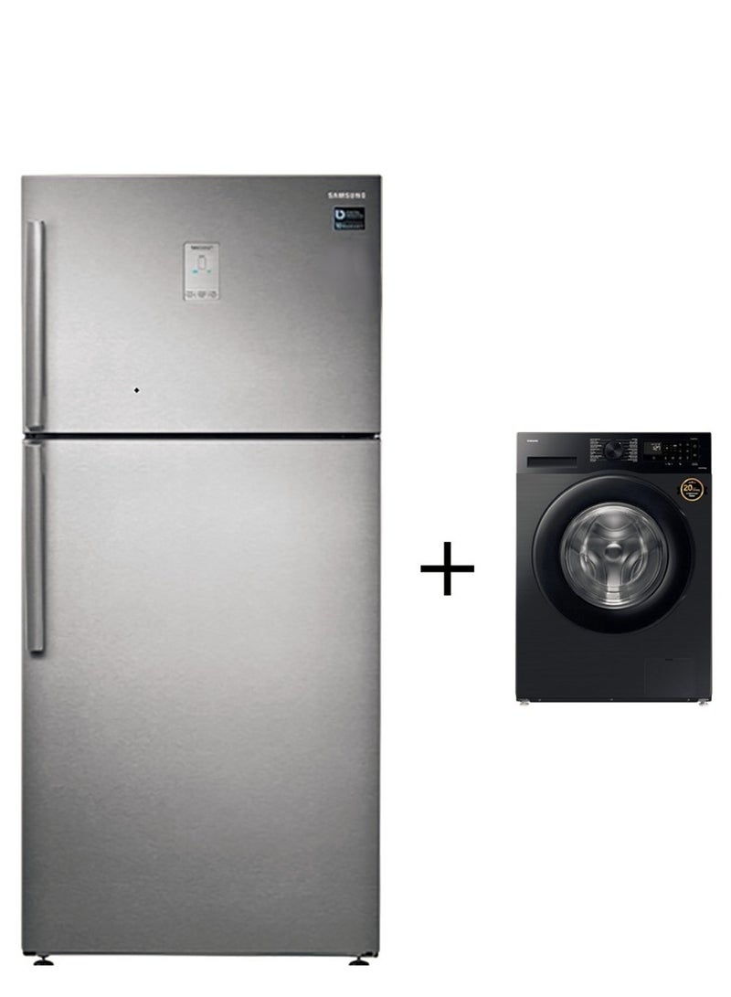 Samsung 2 Piece Set Refrigerator Silver Color And 9Kg Washing Machine RT72K6357SL+WW90CGCO4DABSG Silver  - Image 1