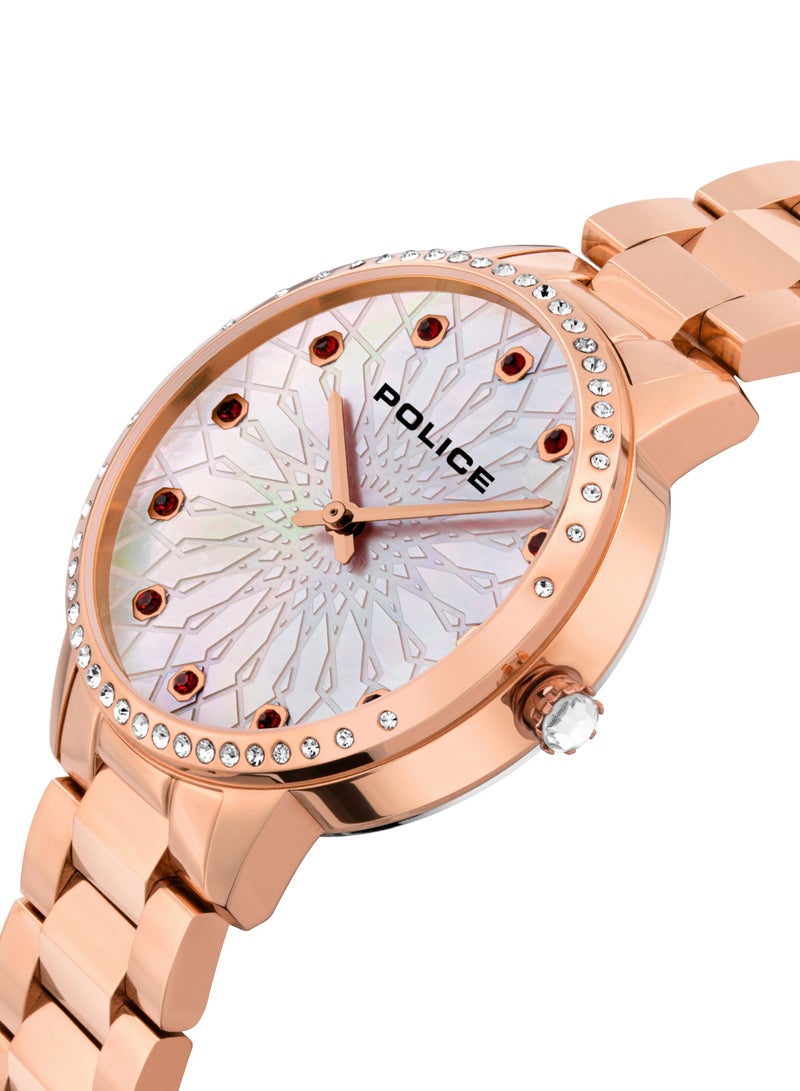 بوليس Women's Horta Watch With Rose Gold Metal Bracelet 36 Mm 5 Atm  - Image 2