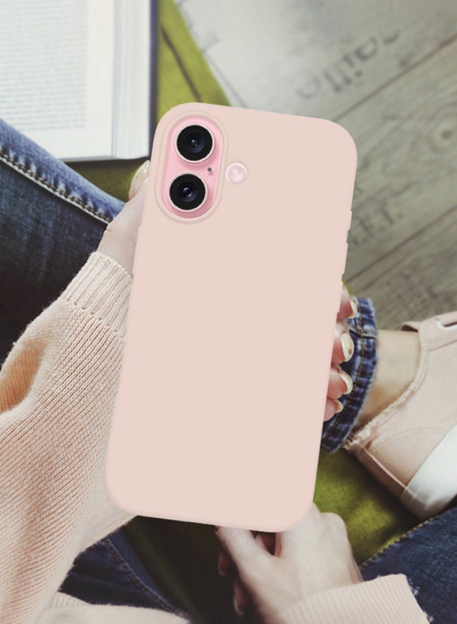 مارجون (for iPhone 16) 2 Pack Case and Screen Protector, Slim Silicone Case, Full Covered Anti Scratch Shockproof Protective Cover Baby Pink - Image 5