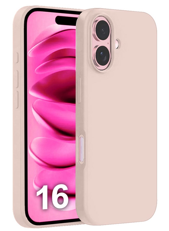 MARGOUN Silicone Case Cover for Apple iPhone 16, Liquid Gel Soft Ultra Slim Shockproof Back Case Cover Full Body Protection  - Baby Pink - Image 1