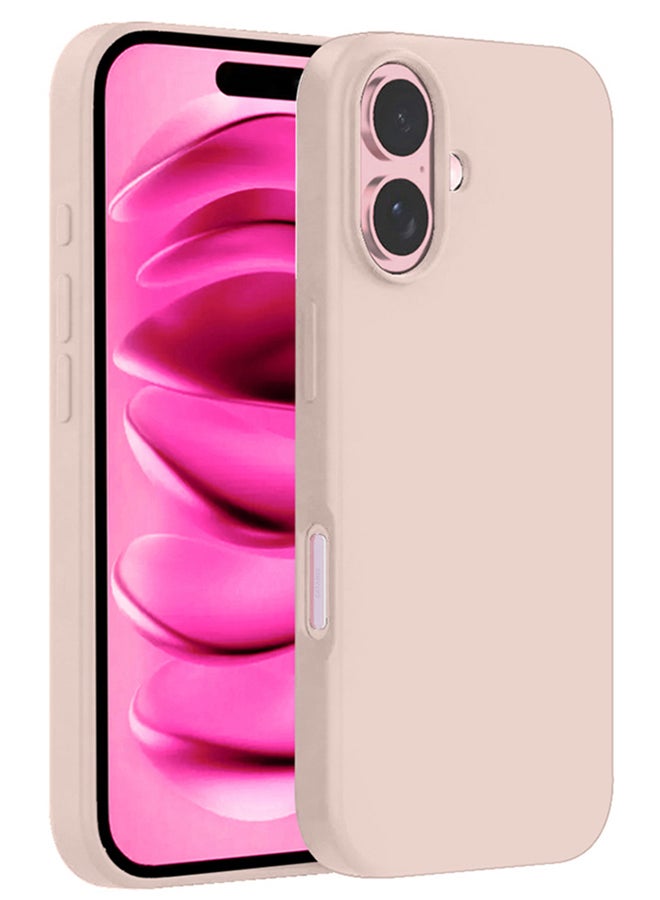 MARGOUN Silicone Case Cover for Apple iPhone 16, Liquid Gel Soft Ultra Slim Shockproof Back Case Cover Full Body Protection  - Baby Pink - Image 2
