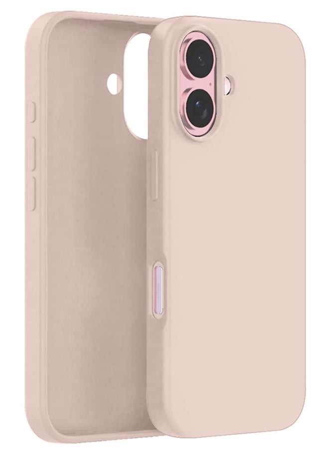 MARGOUN Silicone Case Cover for Apple iPhone 16, Liquid Gel Soft Ultra Slim Shockproof Back Case Cover Full Body Protection  - Baby Pink - Image 3